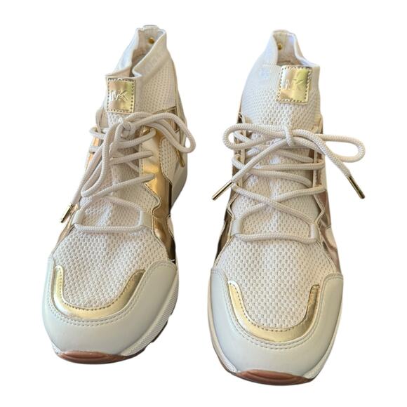 Michael Kors White Markie Wedge Heel Bootie Sneakers Size 9 - Picture 3 of 8